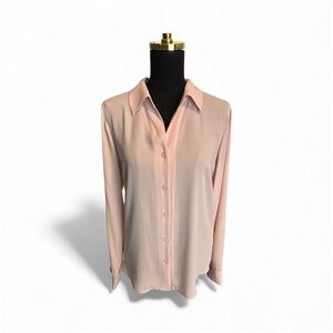 Calvin Klein Women's Blush Pink Button Down Blouse/Shirt